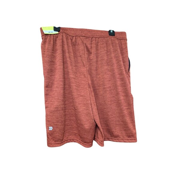 Mens Textured Red Athletic Shorts With Elastic Waistband & Drawstring Medium 9 - Picture 2 of 10